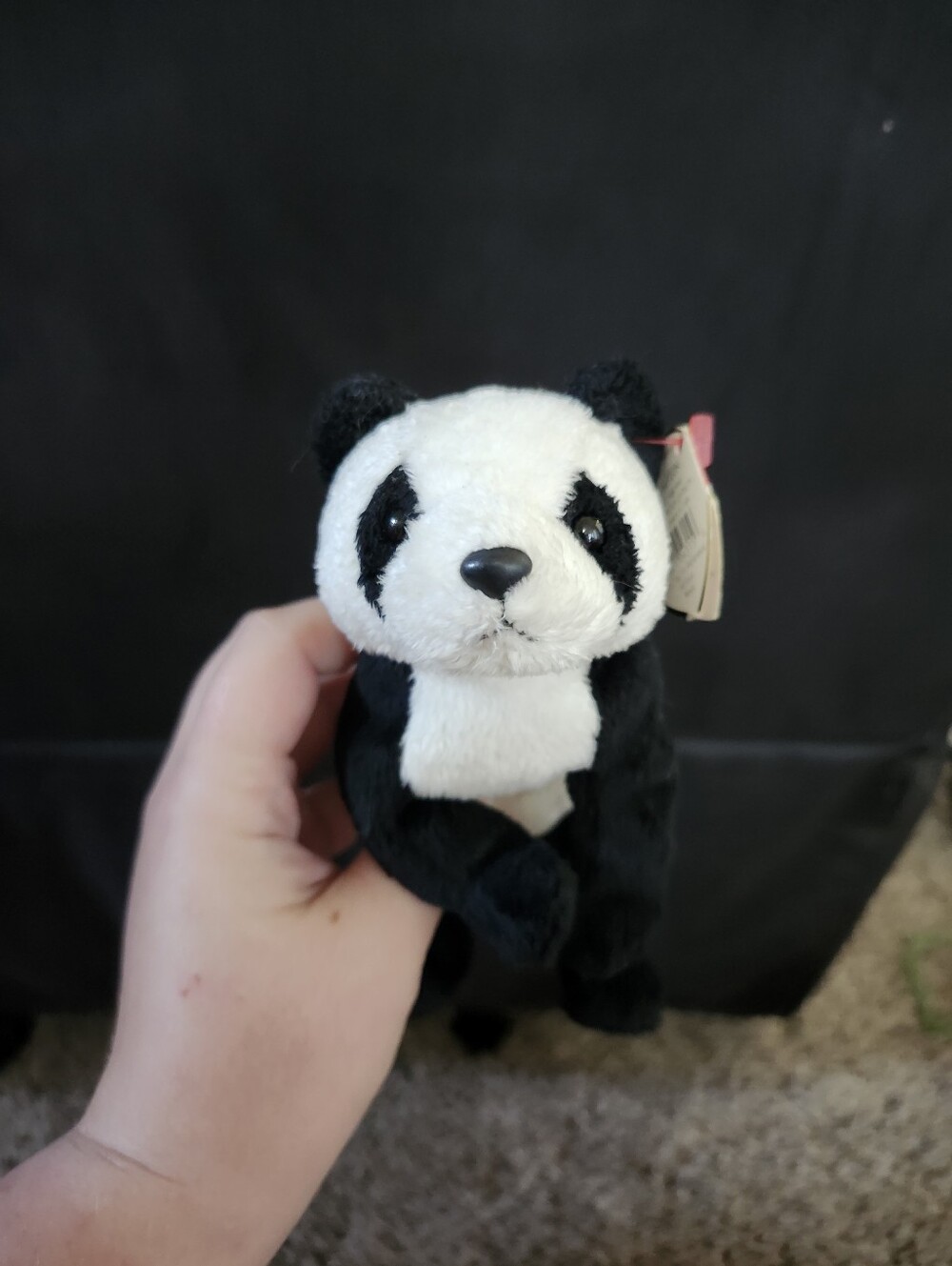 Ty Black & White Plush Panda Beanie Buddy